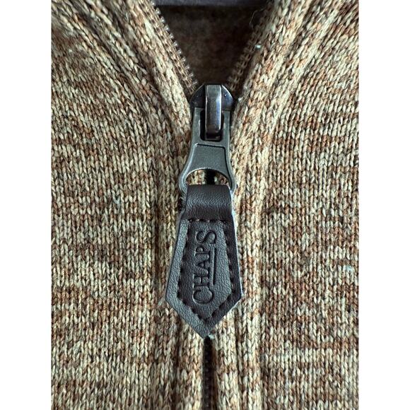 Chaps Men’s Quarter-Zip Tan Pullover Sweater size Large - Picture 5 of 7